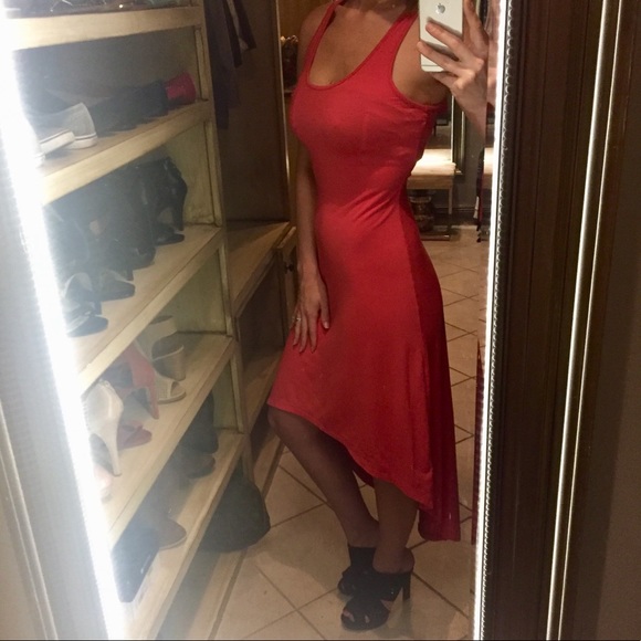 GUESS Racerback Highlow Crochet Dress in Coral - Picture 1 of 6